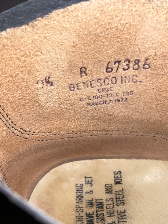 VTG-1972 Air Force steel toed flight boots-leather jet fuel non-sparking 9.5 R main image 5